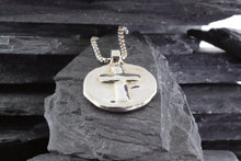 Load image into Gallery viewer, Sterling Silver Wandering Saints Embossed Cross Pendant, View #3