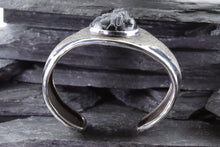Load image into Gallery viewer, Textured Sterling Silver Cuff Bracelet with Psilomelane Druzy, View #5