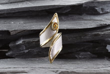 Load image into Gallery viewer, Sterling Silver and 18k yellow gold plated Satin & Polished Contemporary Ring with One Oval Citrine, View #1