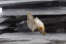 Load image into Gallery viewer, Sterling Silver Gold Plated Contemporary Ring with Oval Citrine