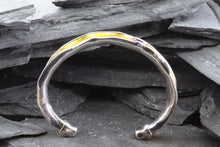 Load image into Gallery viewer, Two-Tone Sterling Silver & Amethyst Bangle Bracelet