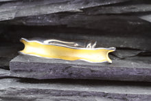 Load image into Gallery viewer, Two Tone Sterling Silver Satin & Polished Bangle Bracelet, View #5