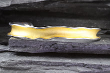 Load image into Gallery viewer, Two Tone Sterling Silver Satin & Polished Bangle Bracelet, View #1