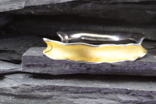 Load image into Gallery viewer, Two Tone Sterling Silver Satin & Polished Bangle Bracelet, View #4