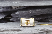 Load image into Gallery viewer, Two Tone Sterling Silver Satin & Polished Slide Pendant With One Oval Citrine, View #3
