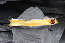 Load image into Gallery viewer, One Sterling Silver Satin & Polished Bangle Bracelet With One Trillian Garnet, View #2