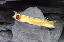 Load image into Gallery viewer, One Sterling Silver Satin & Polished Bangle Bracelet With One Trillian Garnet, View #3