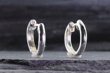 Load image into Gallery viewer, Sterling Silver Mini Hoop Earrings, View #1
