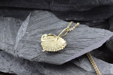 Load image into Gallery viewer, 14K Green Gold Aspen Leaf Pendant On A 14K Yellow Gold Chain, View #6
