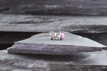 Load image into Gallery viewer, 14K W Prong Set Earring Set With Round Pink Sapphires, View #4
