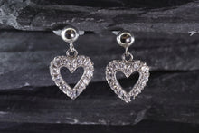 Load image into Gallery viewer, 14K White Gold Earrings Set With 10 White Diamonds And 2 White Diamonds, View #1
