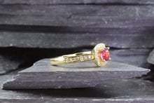 Load image into Gallery viewer, 18K Ballerina Fashion Ring With One Cushion Pink Sapphire And 34 Round Diamonds, View #8
