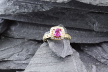Load image into Gallery viewer, 18K Ballerina Fashion Ring With One Cushion Pink Sapphire And 34 Round Diamonds
