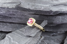 Load image into Gallery viewer, 18K Ballerina Fashion Ring With One Cushion Pink Sapphire And 34 Round Diamonds, View #3
