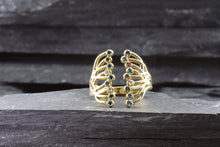 Load image into Gallery viewer, 18K Gold Contemporary Embrace Ring, with Blue, White, &amp; Purple Diamonds, View #4
