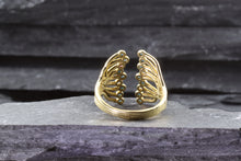 Load image into Gallery viewer, 18K Gold Contemporary Embrace Ring, with Blue, White, &amp; Purple Diamonds, View #5
