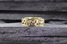 Load image into Gallery viewer, 18K Yellow Gold Diamond Bubble Ring View #4
