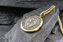 Load image into Gallery viewer, 18 Karat Yellow Gold Bezel Setting With A Silver Ancient Greek Coin Pendant, Ram, View #2
