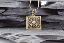 Load image into Gallery viewer, Blackened 18K Yellow Gold Plated Sterling Silver Pendant Set., View #1
