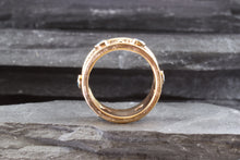 Load image into Gallery viewer, Lady&#39;s Rose 18 Karat Satin &amp; Polished Contemporary Fashion Ring With Blue Diamonds, View #5
