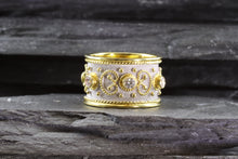 Load image into Gallery viewer, Lady&#39;s Two Tone 18K Satin &amp; Polished Contemporary Fashion Ring With 6 Round Diamonds, View #4
