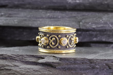 Load image into Gallery viewer, Lady&#39;s Yellow 18 K Satin &amp; Polished Contemporary Fashion Ring With 6 Round Diamonds, View #4
