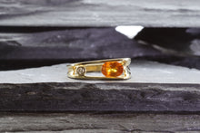 Load image into Gallery viewer, Organic Orange Sapphire and Diamond Ring, View #1

