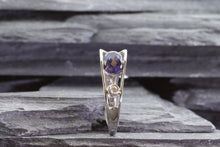 Load image into Gallery viewer, Organic Purple Sapphire and Diamond Ring, View #2
