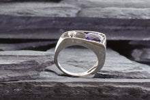 Load image into Gallery viewer, Organic Purple Sapphire and Diamond Ring, View #3
