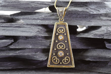 Load image into Gallery viewer, Ornate 18K Gold Plated, Blackened Sterling Silver Pendant, View #1
