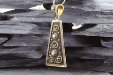 Load image into Gallery viewer, Ornate 18K Gold Plated, Blackened Sterling Silver Pendant, View #2
