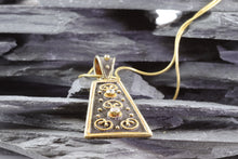 Load image into Gallery viewer, Ornate 18K Gold Plated, Blackened Sterling Silver Pendant, View #3
