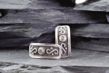 Load image into Gallery viewer, Ornate Blackened Sterling Silver Earrings, View #2
