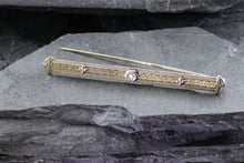 Load image into Gallery viewer, Platinum &amp; Gold Single Diamond Brooch
