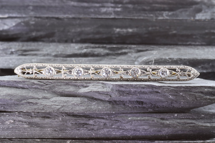 Platinum And 14K Yellow Gold Broach Set With Diamonds, View #1