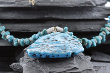 Load image into Gallery viewer, Shell and Turquoise Bead Necklace, View #5
