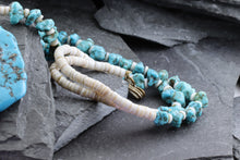 Load image into Gallery viewer, Shell and Turquoise Bead Necklace, View #6
