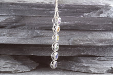 Load image into Gallery viewer, Sterling Silver Drop Pendant set with Sapphires 1 Red, 1 Orange, 1 Yellow, 1 Green, 1 Blue and 1 Purple, View #2
