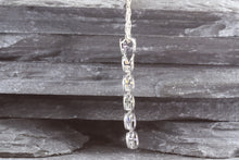 Load image into Gallery viewer, Sterling Silver Drop Pendant set with Sapphires 1 Red, 1 Orange, 1 Yellow, 1 Green, 1 Blue and 1 Purple, View #3
