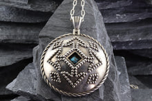 Load image into Gallery viewer, Sterling Silver Native Style Pendant Set With Turquoise, View #3
