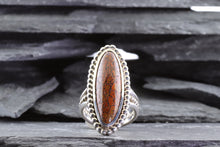 Load image into Gallery viewer, Sterling Silver Ring Set With  Oval Cabochon Dinosaur Bone, View #4
