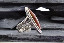 Load image into Gallery viewer, Sterling Silver Ring Set With  Oval Cabochon Dinosaur Bone, View #5
