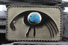 Load image into Gallery viewer, Sterling Silver Sacred Bird Belt Buckle Set With Turquoise, View #3
