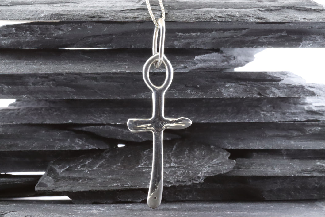 Sterling Silver Wandering Saints Embossed Cross Pendant, View #1