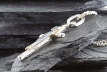 Load image into Gallery viewer, Sterling Silver Wandering Saints Embossed Cross Pendant, View #4
