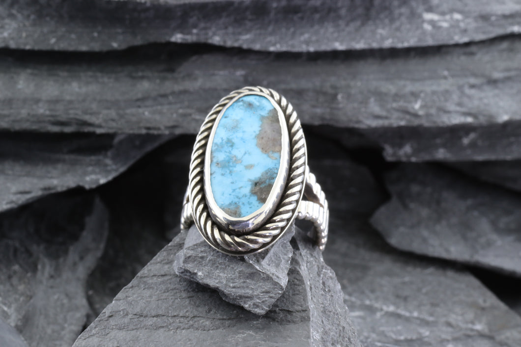 Sterling Silver Ring with Persian Turquoise Accent