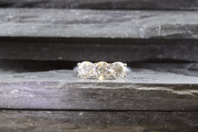 Load image into Gallery viewer, White Platinum 3 Stone 2.41 Tw, Round Diamonds, all F VS2 Diamond, View #4
