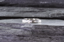 Load image into Gallery viewer, White Platinum Channel Set Wedding Band With 6 Baguette Diamonds, View #4
