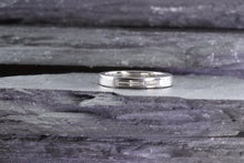 Load image into Gallery viewer, White Platinum Channel Set Wedding Band With 6 Baguette Diamonds, View #5
