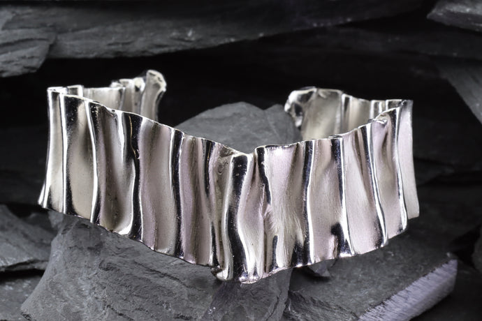 White Sterling Silver Cuff Bracelet, View #1